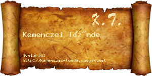 Kemenczei Tünde névjegykártya