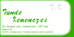 tunde kemenczei business card